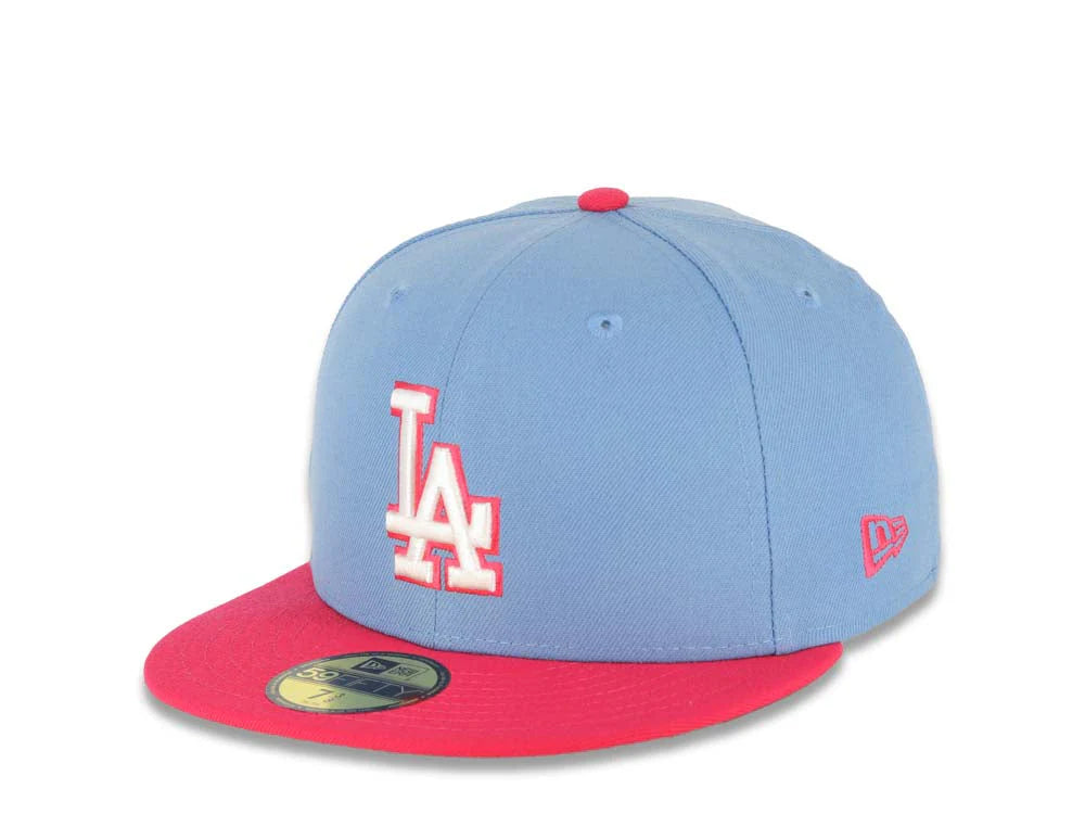 כובע ניו ארה תכלת-ורוד – Los Angeles Dodgers | דגם Mexico Patch Style 59FIFTY