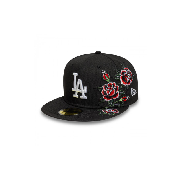 כובע ניו ארה שחור עם ורדים – Los Angeles Dodgers | דגם Floral Rose 59FIFTY