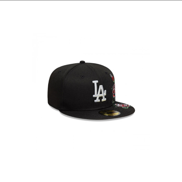 כובע ניו ארה שחור עם ורדים – Los Angeles Dodgers | דגם Floral Rose 59FIFTY