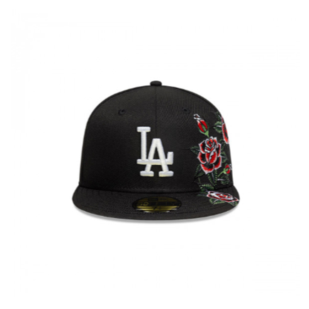 כובע ניו ארה שחור עם ורדים – Los Angeles Dodgers | דגם Floral Rose 59FIFTY