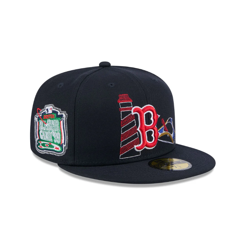 כובע פיטד נייבי – Boston Red Sox | דגם State Stitch