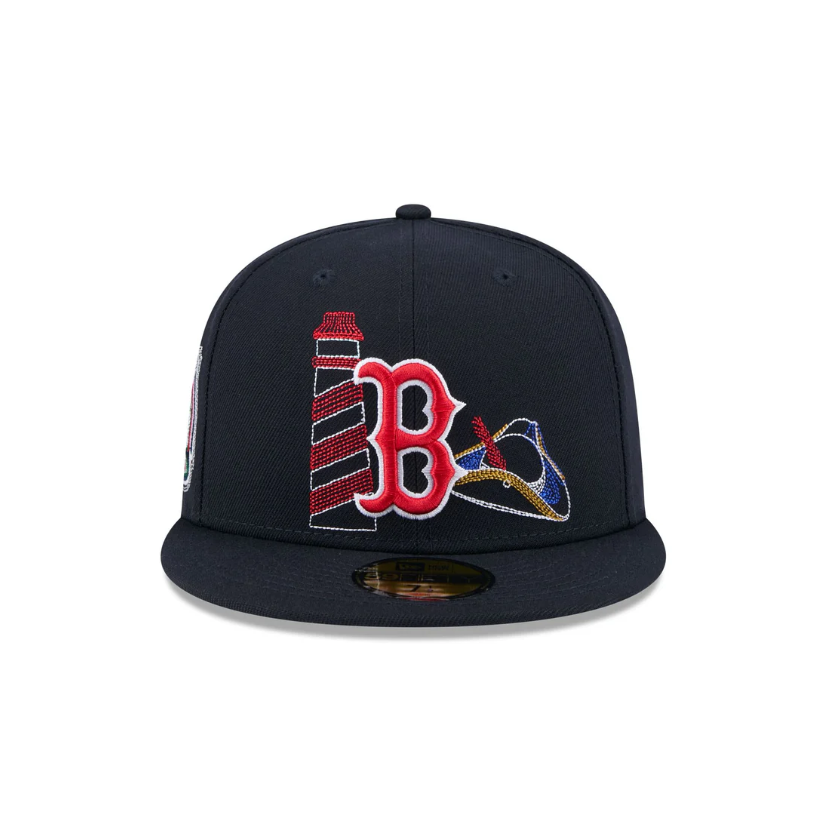 כובע פיטד נייבי – Boston Red Sox | דגם State Stitch