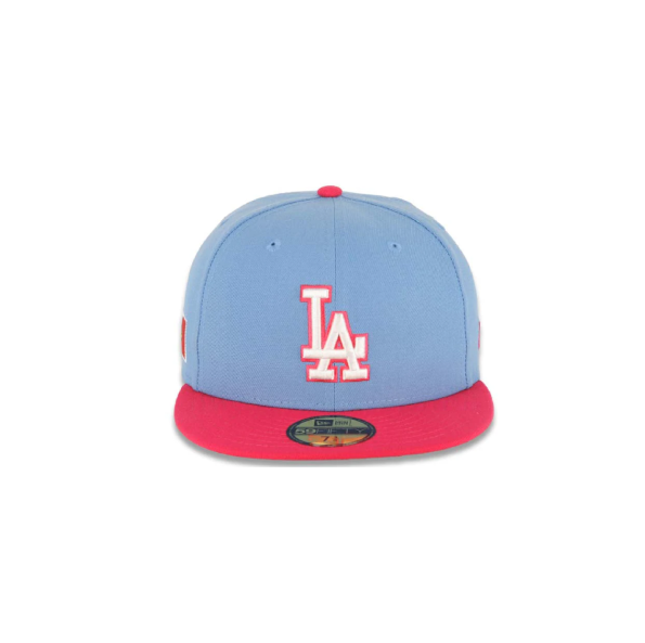כובע ניו ארה תכלת-ורוד – Los Angeles Dodgers | דגם Mexico Patch Style 59FIFTY