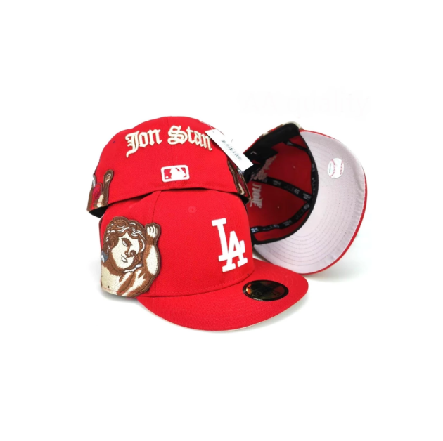 כובע ניו ארה אדום-לבן – Los Angeles Dodgers | דגם Jon Stan ION Style Snapback