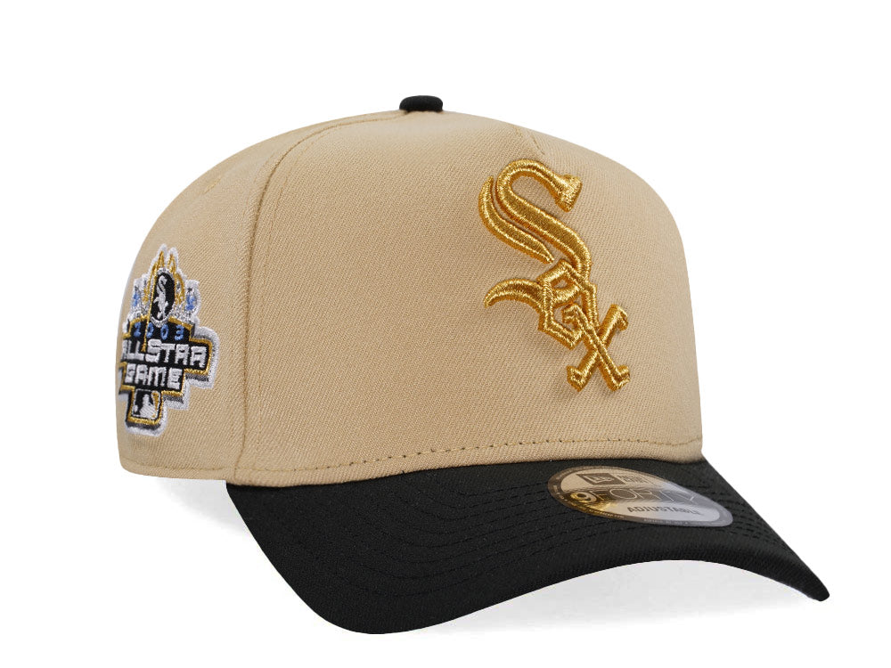 Chicago White Sox New Era 59FIFTY 2005 World Series Gold Logo Side Patch Hat – חול ושחור