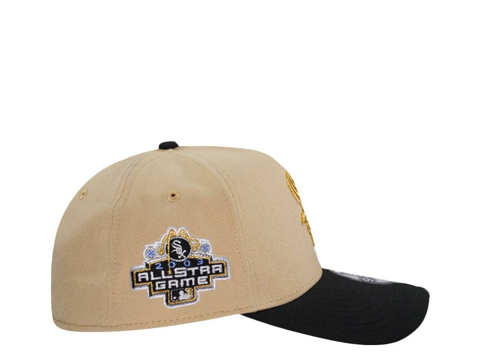 Chicago White Sox New Era 59FIFTY 2005 World Series Gold Logo Side Patch Hat – חול ושחור