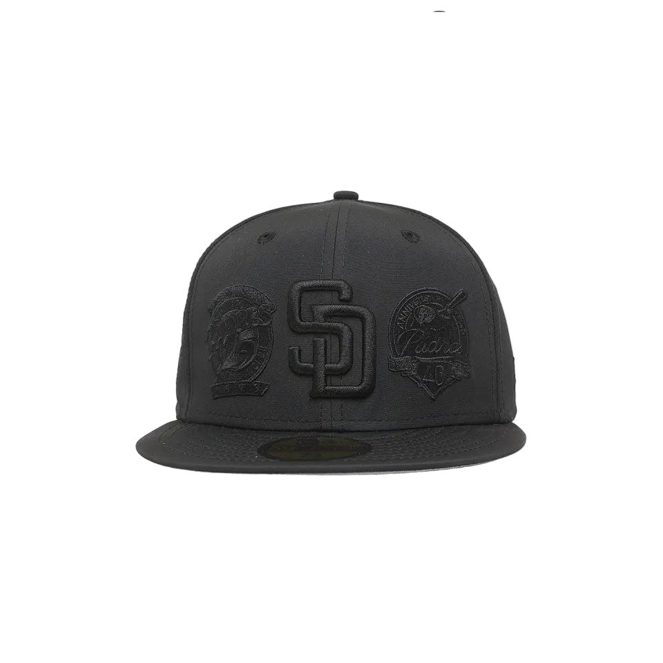 San Diego Padres New Era 59FIFTY All Over Patches Hat – BLACKOUT