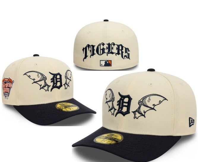 Tigers Cream-Black Wing Fitted Cap